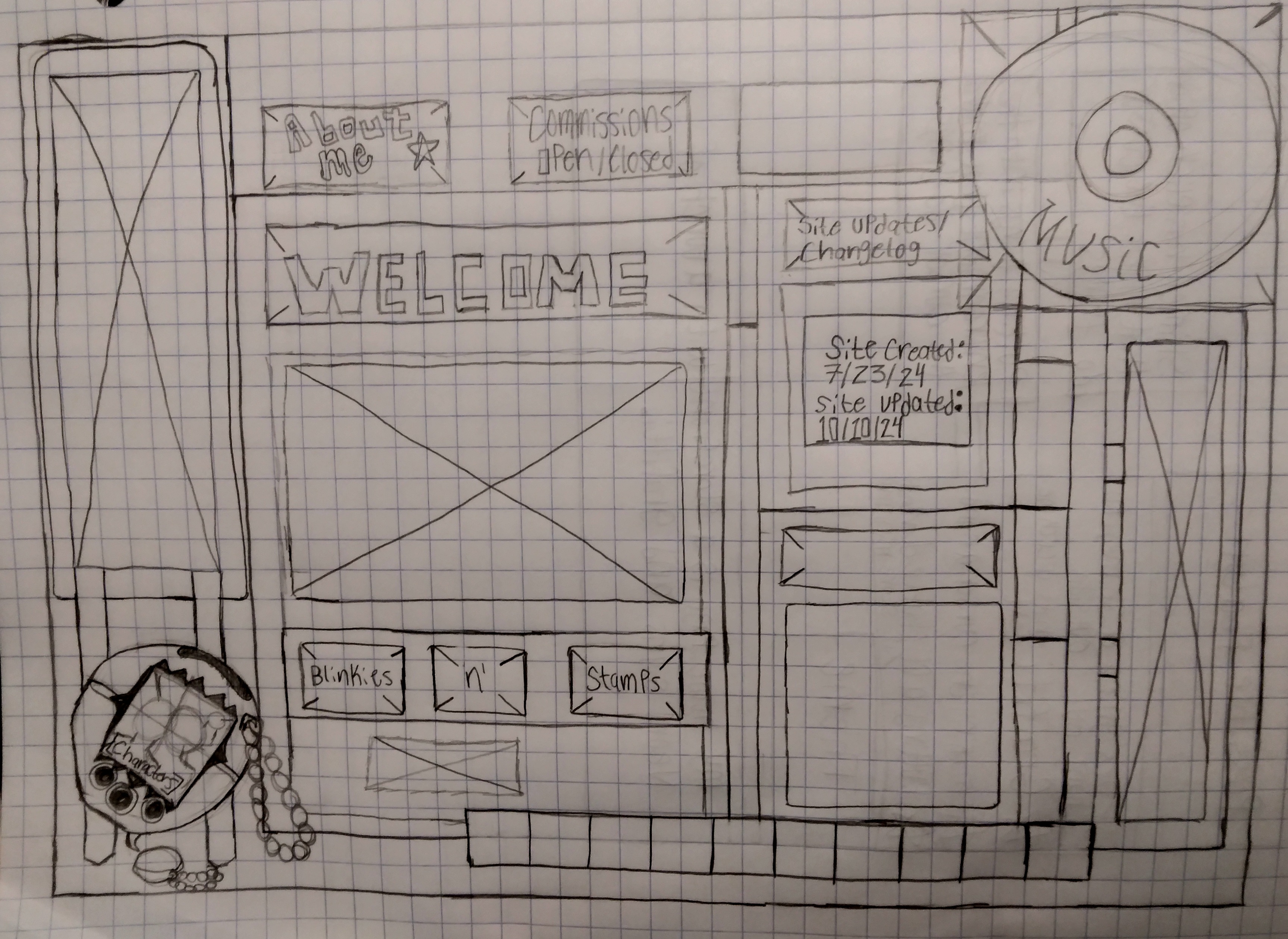 grid paper with site plans